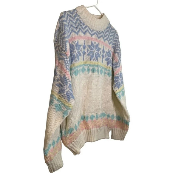 VTG Women’s Chunky Knit Grandma Sweater 80s 90s Snow Bunny NOS Ribbed 2X *Flaw - Picture 6 of 14